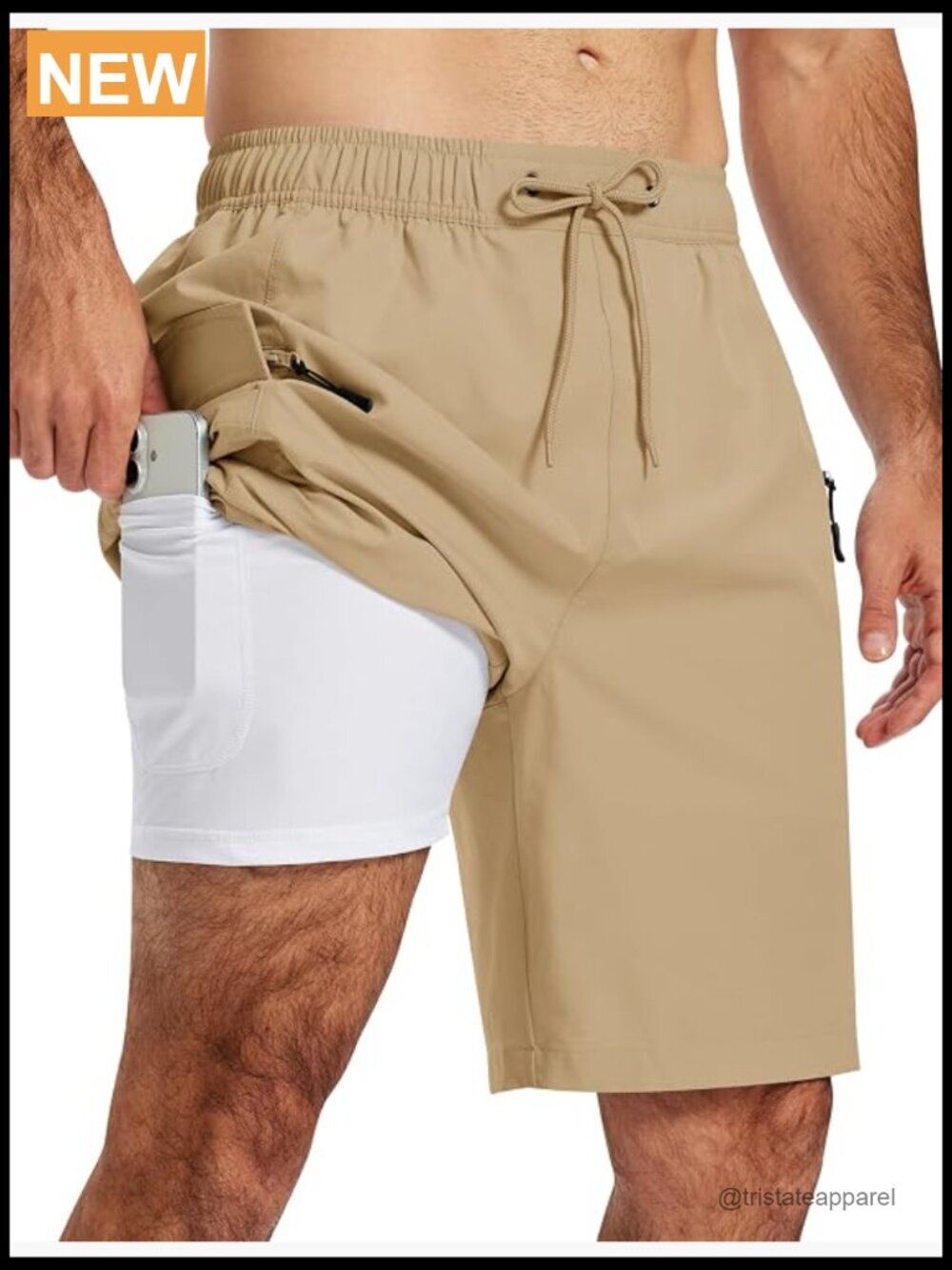 Men's Quick Dry Swim Trunks with Compression Liner 9" Inseam